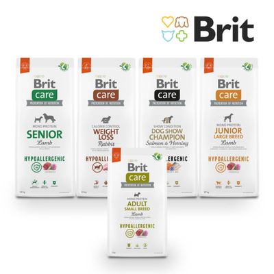 Brit Care Adult Large Breed Lamb, hipoalergiczna karma dla psów z monobiałkiem dla dużych ras powyżej 25 kg. Zawiera probiotyki, wspiera stawy, odporność i mięśnie. Opakowanie 12 kg.