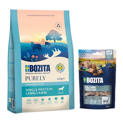 2,5 kg Bozita Dog Purely Grain Free + 70 g Meaty Bites på köpet!