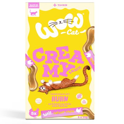 Wow Cat Creamy Snack 5 x 15 g pour chat Poulet