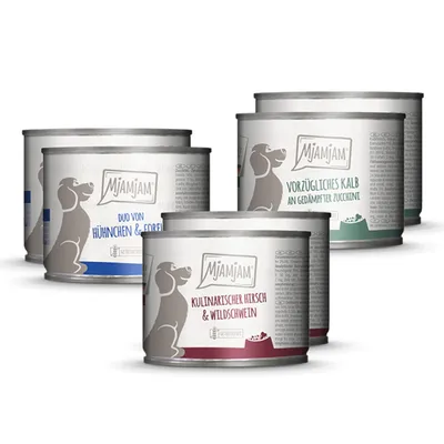 MjAMjAM Adult 6 x 200 g pour chien - lot mixte I (3 variétés)