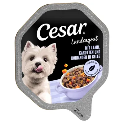 Cesar tálcás megapack 14 x 150 g - Bárány, sárgarépa & koriander aszpikban Cesar tálcás megapack 14 x 150 g - Bárány, sárgarépa & koriander aszpikban