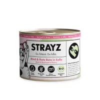 STRAYZ BIO Katze 6 x 200 g - Bio-Rind & Bio-Rote Bete in Soße