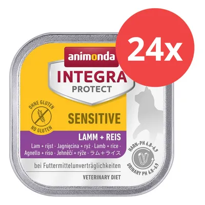 Animonda Integra Protect Sensitive Lamm + Reis, ohne Gluten, bei Futtermittelunverträglichkeiten, Veterinary Diet, 24x Portionen, Harn-pH 6.8-6.9.