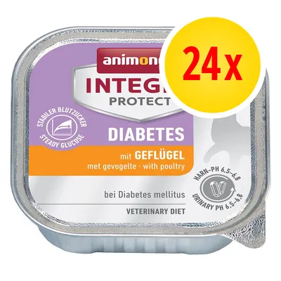 animonda INTEGRA PROTECT DIABETES mit GEFLÜGEL, 24x. Stabler Blutzucker, bei Diabetes mellitus, VETERINARY DIET, Harn-pH 6,5–6,8, with poultry.