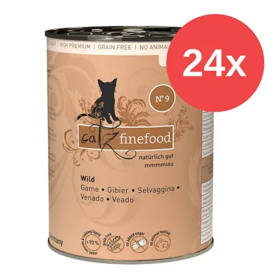 Catz Finefood Nr. 9 Wild, 24x Dosen, ohne Zuckerzusatz, getreidefrei, keine Tierversuche, hergestellt in Deutschland. Catz Finefood Nr. 9 Wild, 24x Dosen, ohne Zuckerzusatz, getreidefrei, keine Tierversuche, hergestellt in Deutschland.