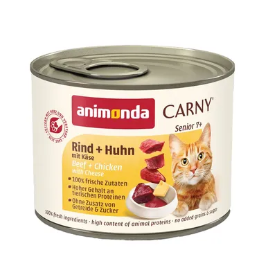 Výhodné balenie Animonda Carny Senior 12 x 200 g - hovädzie a morčacie srdiečka