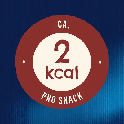 Ca. 2 kcal pro Snack.