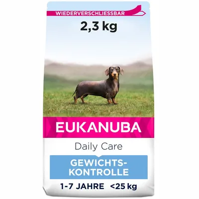 Eukanuba Daily Care kontrola težine, ponovno zatvorivo, 2,3 kg, za pse od 1 do 7 godina ispod 25 kg.