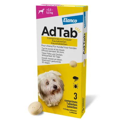 AdTab Comprimés à croquer pour petit chien (2,5 à 5,5 kg) - 3 comprimés