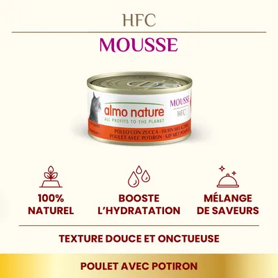 Lot Almo Nature HFC Mousse 24 x 70 g - thon, crevettes
