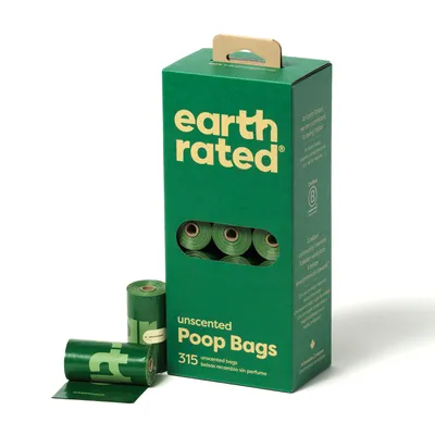 Earth Rated ролки торбички за кучешки отпадъци - 21 ролки по 15 торбички, аромат на лавандула (315 торбички)