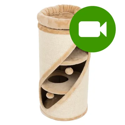 Przycisk odtwarzania wideo produktu. Kliknij tutaj, aby obejrzeć film prezentujący drapak dla kota z pluszowymi piłkami i otworami. Przycisk odtwarzania wideo produktu. Kliknij tutaj, aby obejrzeć film prezentujący drapak dla kota z pluszowymi piłkami i otworami.