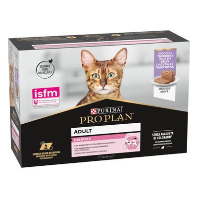 PURINA PRO PLAN Cat Delicate Truthahn Mousse (12 x 85 g)
