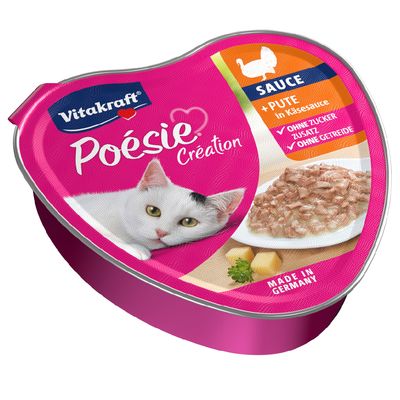 Vitakraft Poésie Création 15 x 85 g Pute in Käsesauce