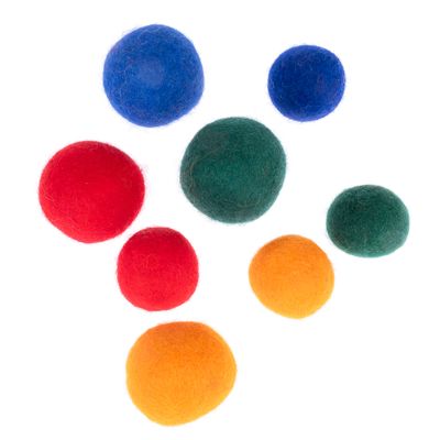 zooplus Basics Jouets Balle en feutre pour chat lot de 8 balles (4 x Ø 4 cm, 4 x Ø 3 cm)