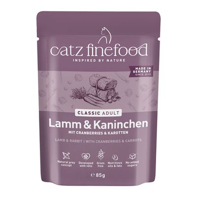Sparpaket catz finefood 16 x 85 g Lamm & Kaninchen