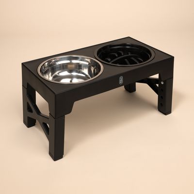 TIAKI 4-voudig in hoogte verstelbare dubbele kom