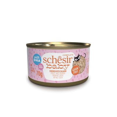 Schesir Baby 12 x 70 g pour chaton poulet, saumon