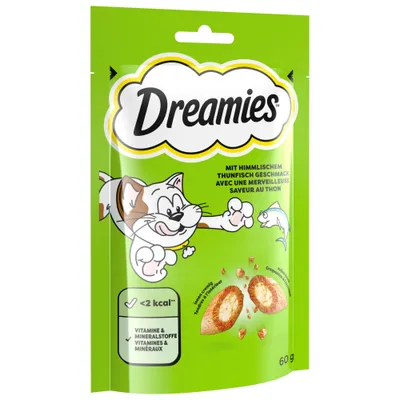 Friandises Dreamies Catisfactions, thon - lot % : 4 x 60 g Friandises Dreamies Catisfactions, thon - lot % : 4 x 60 g