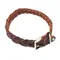 Heim Lederhalsband geflochten, braun 28 - 35 cm Halsumfang, 25 mm breit