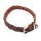 Heim Lederhalsband geflochten, braun 44 - 54 cm Halsumfang, 25 mm breit