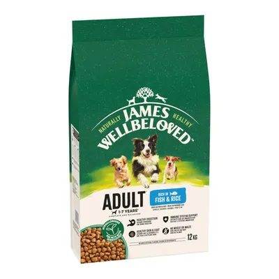 James Wellbeloved Adult Dog Hypoallergenic Fisch & Reis - Sparpaket: 2 x 12 kg