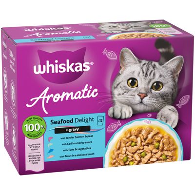 Whiskas 1+ Aromatic Selection Seafood Delight in Gravy Saver Pack: 24 x 85g
