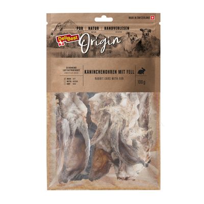 DeliBest Origin Kaninchenohren mit Fell Sparpaket: 2 x 100 g