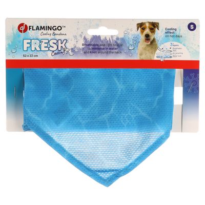 Flamingo verkoelende bandana Fresk Inou, blauw Maat S: L 52 x B 22 cm