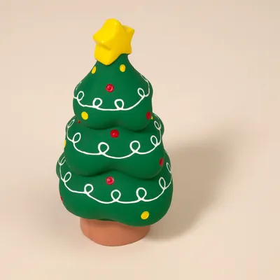 TIAKI Jouet pour chien Sapin de Noël en latex - Ø 9 x L 18 cm