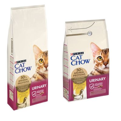 Purina Cat Chow Urinary, 50 % de protéines animales, riche en poulet, avec prébiotique naturel, sans colorants ni conservateurs artificiels.