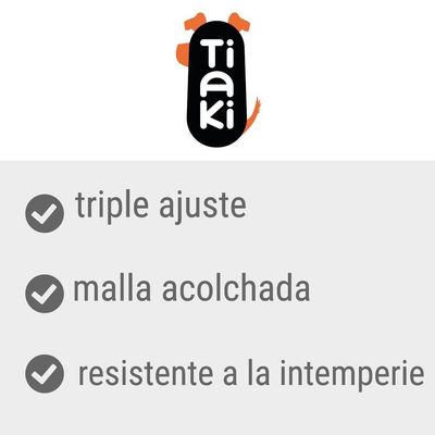 Tiaki. triple ajuste, malla acolchada, resistente a la intemperie.