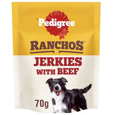 Pedigree Adult Ranchos Jerkies Dog Chew Treat Beef Flavour - Saver Pack: 7 x 70g
