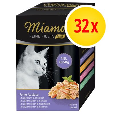 Sparpaket Miamor Feine Filets Mini Pouch 32 x 50 g Mix (Feine Auslese & Selection)