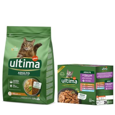 Croquettes Ultima 2,5 ou 3 kg pour chat + sachets Ultima offerts !