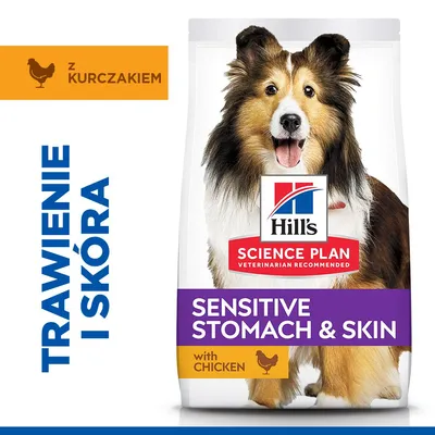Hill's Science Plan Sensitive Stomach & Skin Adult 1+ Medium, kurczak - 14 kg