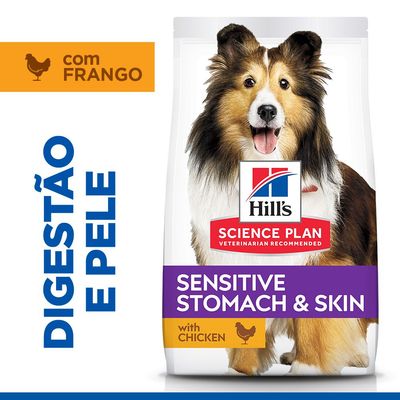 Hill's Science Plan Sensitive Stomach & Skin Adult 1+ Medium com frango