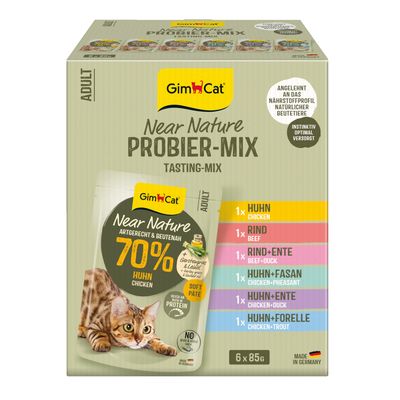 GimCat Near Nature paquet d'essai 6 x 85 g pour chat pack mixte (6 variétés)