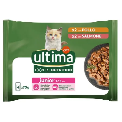 Ultima Cat Expert Nutrition Junior Pollo & Salmone - 4 x 70 g
