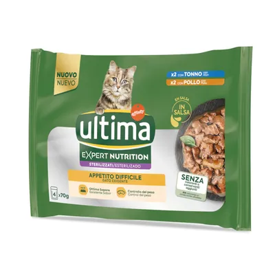 Ultima Expert Nutrition Appétit difficile thon, poulet pour chat - lot économique : 44 x 70 g