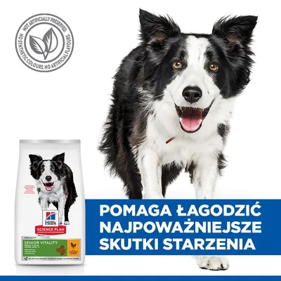 Hill's Science Plan Mature Adult Senior Vitality 7+ Medium, z kurczakiem - 14 kg
