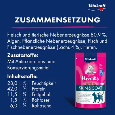 Vitakraft Vita Hearts Skin & Coat - Somon (40 g)