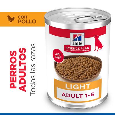 Hill's Adult 1-6 Light Science Plan con pollo latas para perros