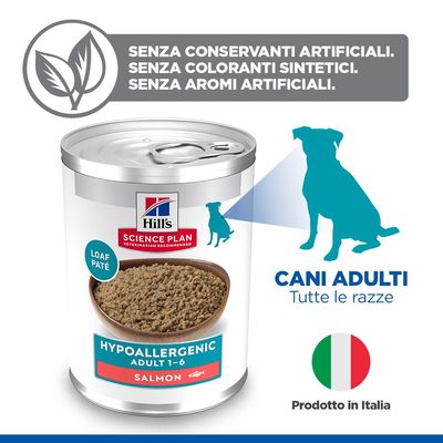 Hill's Science Plan Adult Hypoallergenic con Salmone umido cane - Set %: 24 x 363 g