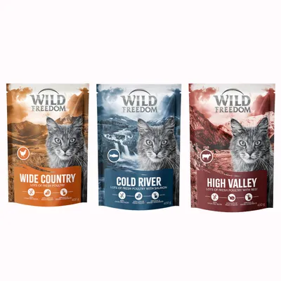 Probiermix Wild Freedom Trockenfutter - 3 x 400 g Geflügel, Rind und Lachs Probiermix Wild Freedom Trockenfutter - 3 x 400 g Geflügel, Rind und Lachs