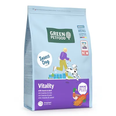 Green Petfood Dog Vitality Insecte & rață - 3 kg