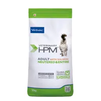 Croquettes Virbac Veterinary HPM Adult 12 kg pour chat : 15 € de remise ! - Neutered & Entire Saumon