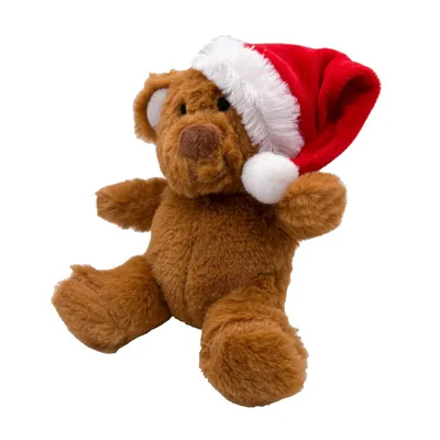Aumüller Weihnachtsteddy mit Nikolausmütze - L 15,5 x B 12 x H 5 cm
