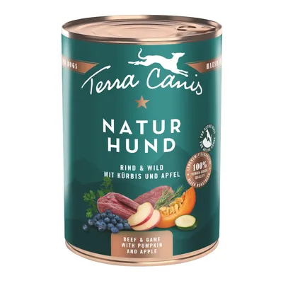 Terra Canis Naturhund 6 x 400 g - Rind & Wild mit Kürbis & Apfel