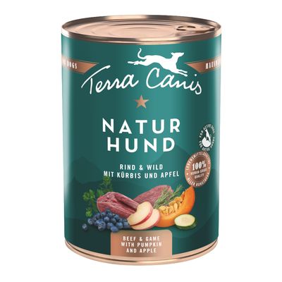 Terra Canis Naturhund 6 x 400 g bœuf et gibier avec potiron et pomme